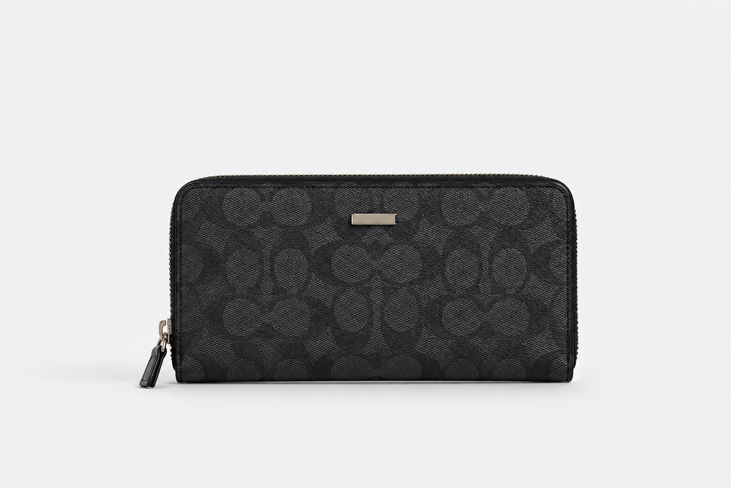Long Zip Around Wallet In Signature Canvas