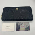 Coach F53834 Long Zip Around Wallet Signature Leather Black Japan New