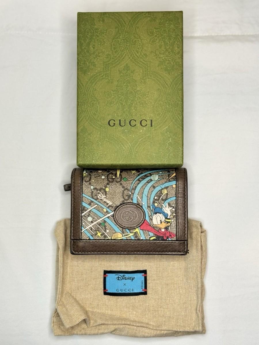 Gucci GG Supreme Disney Collaboration Donald Duck Folding Wallet