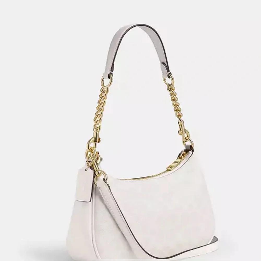 Coach Women's Teri Shoulder Bag Signature Canvas Chalk White NWT