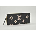 Louis Vuitton Portefeuille Clemence Zip Around Wallet Monogram Empreinte Bicolor