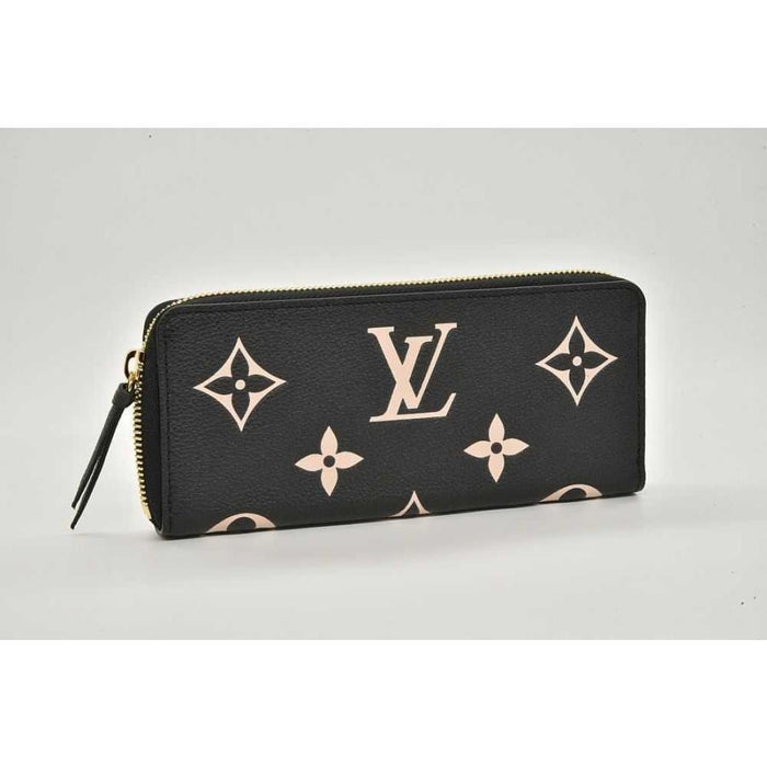 Louis Vuitton Portefeuille Clemence Zip Around Wallet Monogram Empreinte Bicolor