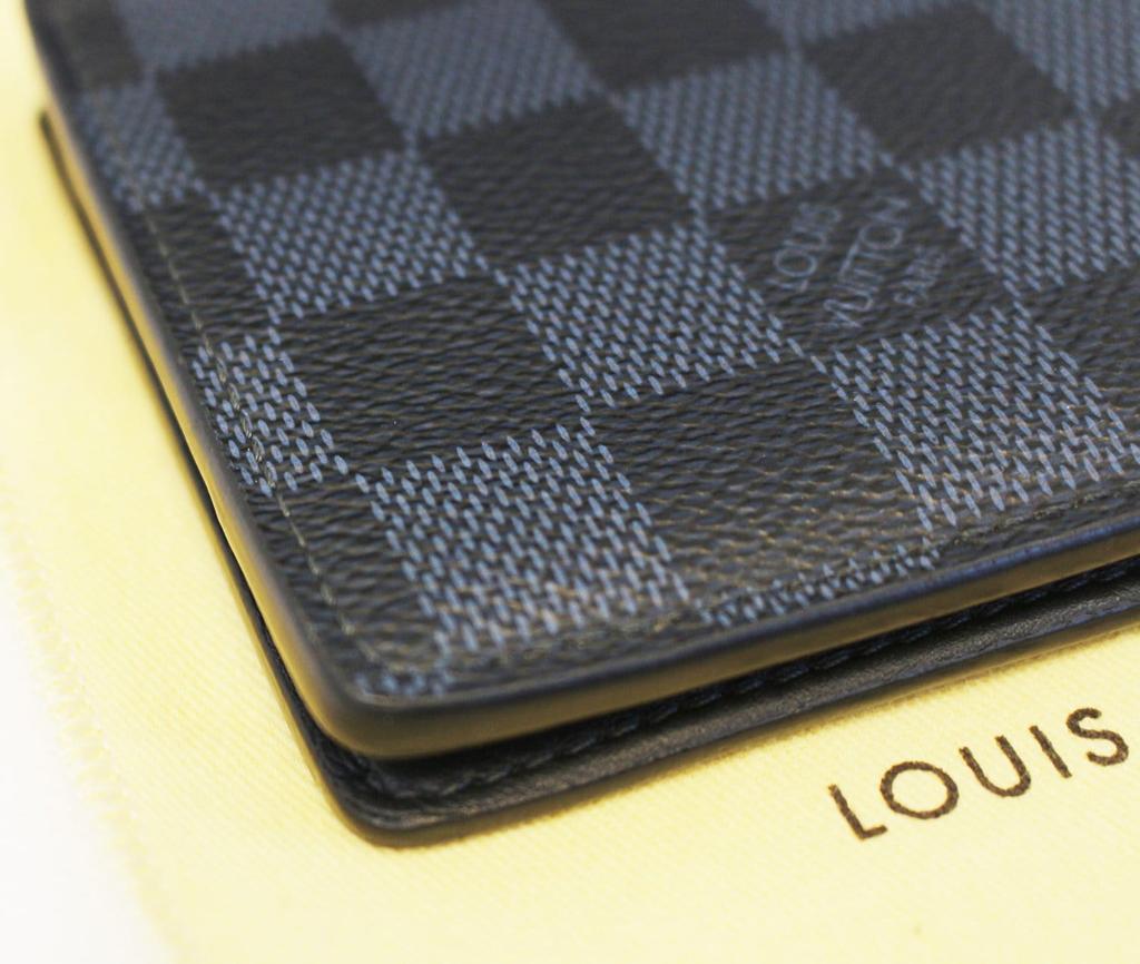 Louis Vuitton Multiple Wallet N62663 Damier Graphite Canvas Men's Bifold Wallet Black/Grey