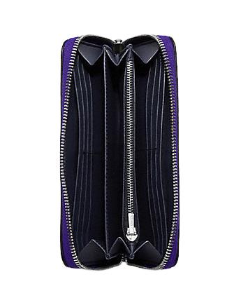 COACH C4452 Long Zip Around Wallet with Detachable Strap Signature Canvas Sport Purple